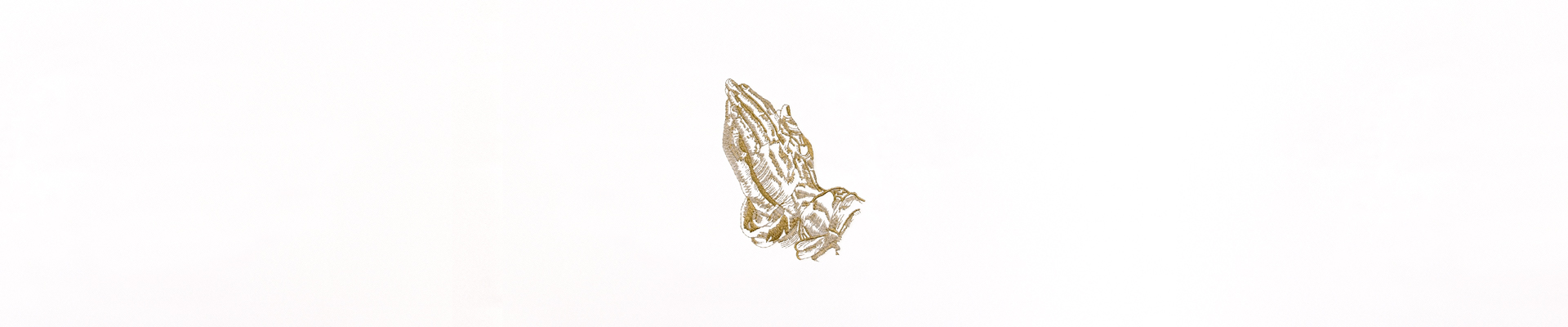 P FC 516 PK Praying Hands White Gold Faux FULL COUCH PRINT